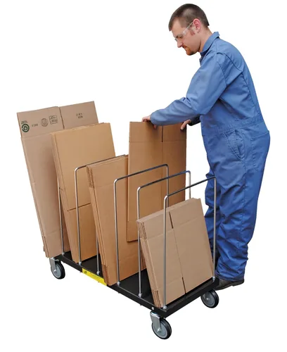 Vista 3 de Vestil CTPT-1844-CK Carro de cartón portátil de acero con divisores 44 pulgadas x 18 pulgadas x 30 pulgadas. 400 libras Capacidad Negro