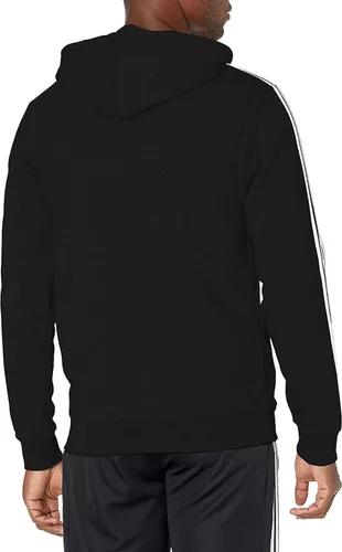 Vista 5 de adidas Sudadera con capucha Essentials de forro polar con 3 rayas y cremallera completa, Negro