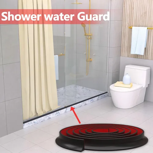 Vista 7 de Nuevo Umbral de Ducha Plegable con Barrera de Agua Autoadhesiva, Barrera Impermeable de Silicona para Baño y Cocina, Protector de Ducha