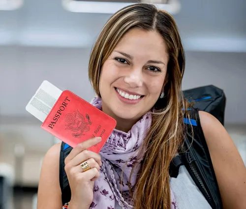 Vista 9 de Funda de cuero para pasaporte y tarjeta de vacunación, con bloqueo Rfid para hombres y mujeres