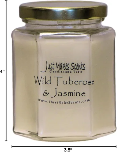 Vista 4 de Just Makes Scents - Vela de soja mezclada con aroma Wild Tuberose & Jasmine (8 onzas)