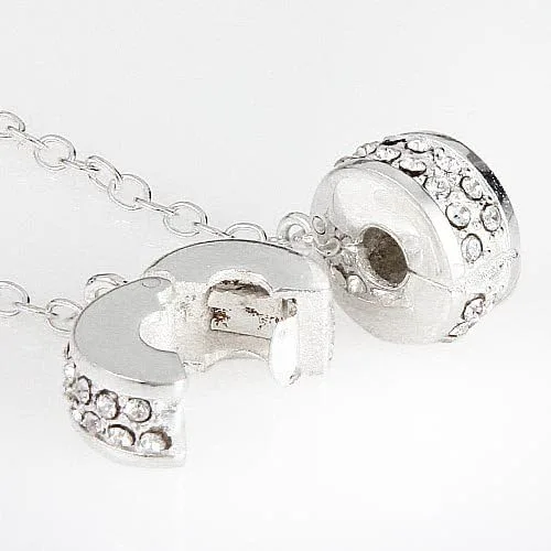 Vista 3 de SOUKISS Cadena de seguridad con cierre de plata de ley 925 de cristal transparente para pulseras y regalos de Navidad, Plata esterlina