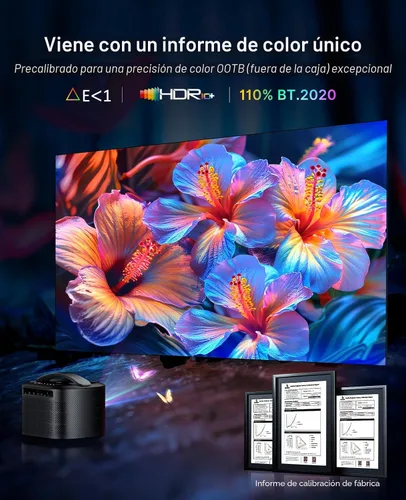 Vista 3 de NexiGo TriVision Ultra, proyector portátil 4K Tri-LED láser, 2600 lúmenes, contraste dinámico 100,000:1, sin moteado láser, sin fatiga ocular, Dolby