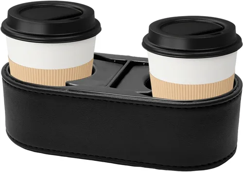 Vista 8 de Portavasos para automóvil, soporte doble para bebidas, organizador de consola central multifuncional, 3 x 7 x 2 pulgadas, organizador de bebidas