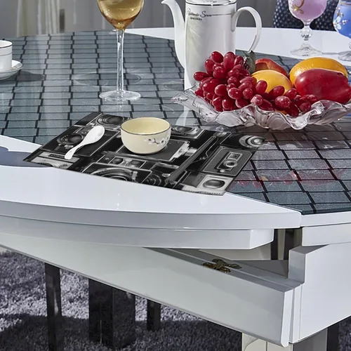 Vista 4 de Retro Cool Camera Collection Placemats Set of 6 Washable Non-Slip Waterproof Place Mats Rectangle Canvas Heat Resistant Table Mats for Party Kitchen