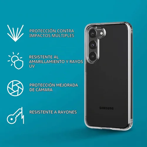 Vista 2 de Tech21 Evo Clear - Funda transparente para Samsung Galaxy S23, resistente a los arañazos, con protección contra caídas de 12 pies