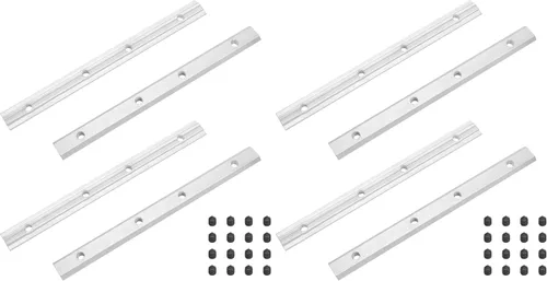 Vista 9 de 4 conectores rectos 2020 de 3.9 pulgadas con tornillos M5, para ranura de 0.236 in Acero al carbono galvanizado, incluye 16 tornillos