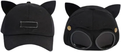 Vista 2 de Altsuceser Gorra de béisbol con orejas para piloto, lavable, extraíble, para exteriores