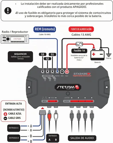 Vista 5 de Stetsom STX 2436 BT DSP Bluetooth (nueva versión 2022) Procesador de señal digital completo Exclusivo Banda de aplicación gráfica EQ de alta