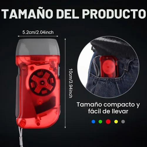 Vista 2 de Linterna de manivela de mano de 20 piezas, 3 linternas LED, mini lámpara translúcida, sin batería, linterna de mano, potente herramienta