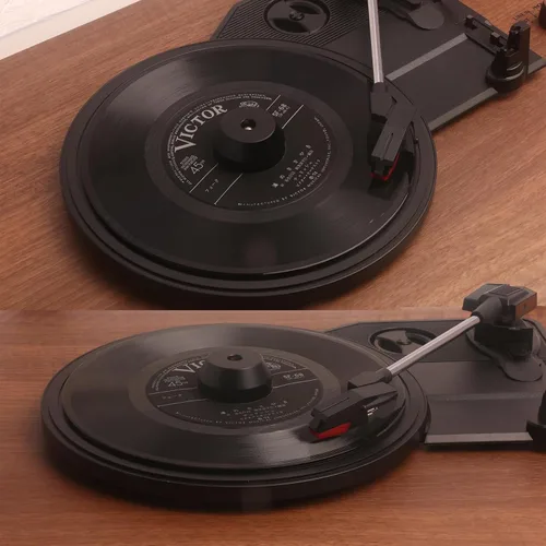 Vista 3 de Adaptador de 45 discos para tocadiscos de 45 RPM para tocadiscos de vinilo de 7 pulgadas, accesorios para tocadiscos de aluminio macizo