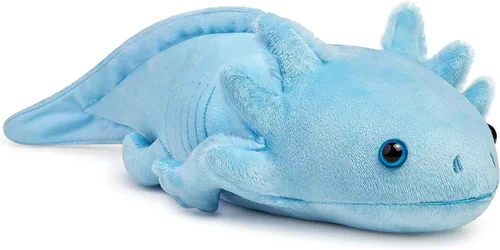 Vista 2 de Axolotl - Juguete de peluche de simulación de ajolote azul de 20 pulgadas, lagarto espeluznante lindo juguete de peluche real, colección de regalo