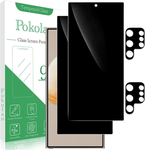 Vista 17 de Pokolan Paquete de 3+3 protectores de pantalla de vidrio templado para Samsung Galaxy S22 Claro