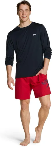 Vista 3 de Speedo Camiseta de natación UV para hombre, básica, de manga larga, ajuste regular