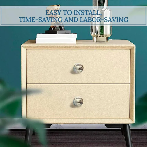 Vista 6 de Cap Negre Watercolor Drawer Pulls Modern Stainless Steel Door Handle Round Cabinet Knobs Exquisite Drawer Knobs Fashion Cabinet Handles Closet Door