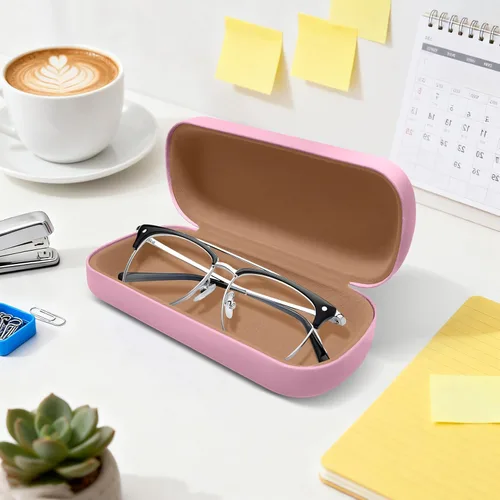 Vista 7 de Glasses Case Large Hard Shell Eyeglasses Case PU Leather Protective for glasses 6.2" L x 2.4" W x 1.4" H
