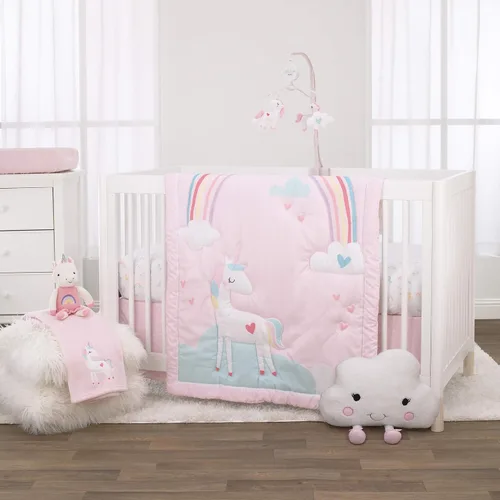 Vista 6 de Little Love by NoJo - Almohada decorativa con forma de nube blanca con cara bordada rosa y bailarina
