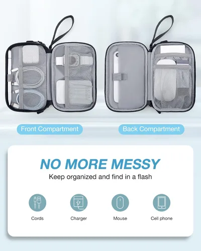 Vista 3 de BAGSMART Organizador de cables de viaje Organizador de cables de viaje Bolso Organizador electrónico Bolso Organizador de viaje, Esenciales de viaje