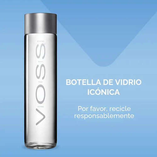 Vista 3 de Agua Voss sin gas artesiana de Noruega Naturalmente pura para un sabor fresco y refrescante 375ml de agua embotellada en vidrio 12.7 fl oz