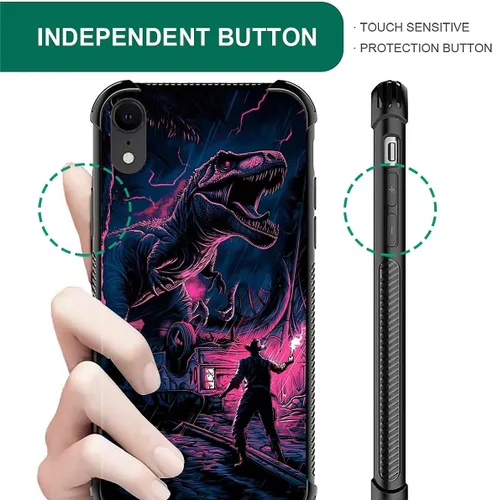 Vista 179 de Funda compatible con iPhone XR, diseño de elefantes africanos para niñas, diseño de patrón a prueba de golpes, antiarañazos, carcasa trasera
