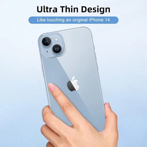 Vista 4 de [Paquete de 3] Protector de pantalla para iPhone 14, protector de cámara iPhone 14, protector de pantalla frontal y trasera de vidrio templado
