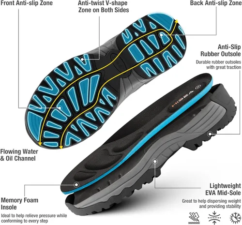 Vista 4 de HISEA Botas de lluvia de goma para hombre, botas de caza aisladas, botas de trabajo de neopreno impermeables para pesca agrícola, 6