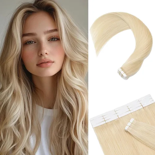 Vista 18 de Rich Choices Extensiones de cabello humano con cinta, 40 unidades, 3.53 oz, 100% Remy, extensiones de cabello humano real, extensiones de cabello