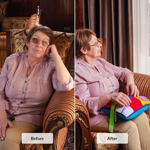 Vista 3 de Almohada para la demencia Actividades calmantes y reconfortantes para adultos con demencia Almohada sensorial antiestrés Productos de demencia