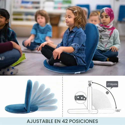 Vista 4 de Nnewvante Silla de suelo, respaldo ajustable de 42 posiciones, azul