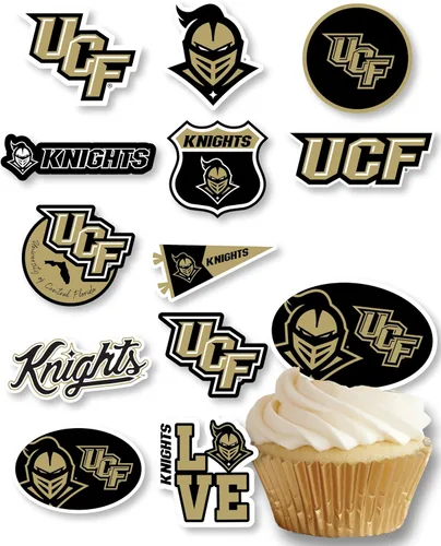 Vista 13 de Decoraciones para cupcakes de la Universidad de Alabama, suministros para fiestas de fútbol americano, cumpleaños, graduación (24 piezas)