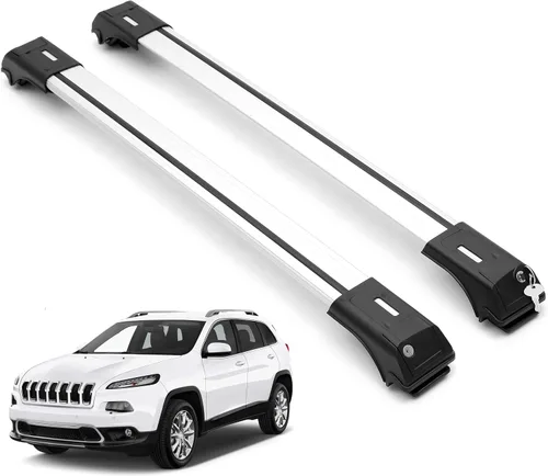 Vista 10 de ERKUL Barras transversales de techo para Jeep Grand Cherokee 2005-2010 Barras transversales de aluminio con bloqueo antirrobo para techo Negro