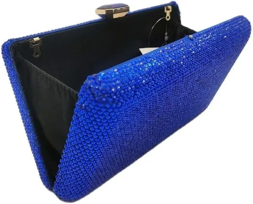 Vista 8 de Elegantes bolsas de noche de cristal, bolsos de boda, bolso de novia, caja de mano para mujer