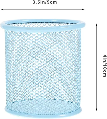 Vista 2 de MAGICLULU 3 soportes de malla para bolígrafos, organizador de escritorio único para bolígrafos, lápices, brochas de maquillaje, diseño de metal
