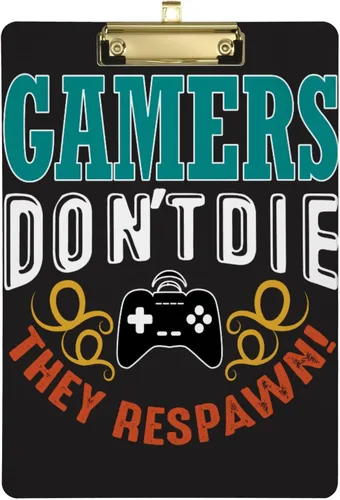 Vista 2 de Yasala Portapapeles acrílico controlador de videojuegos, joystick gamer tamaño carta A4, tablero de clip estándar con clip de perfil bajo de metal