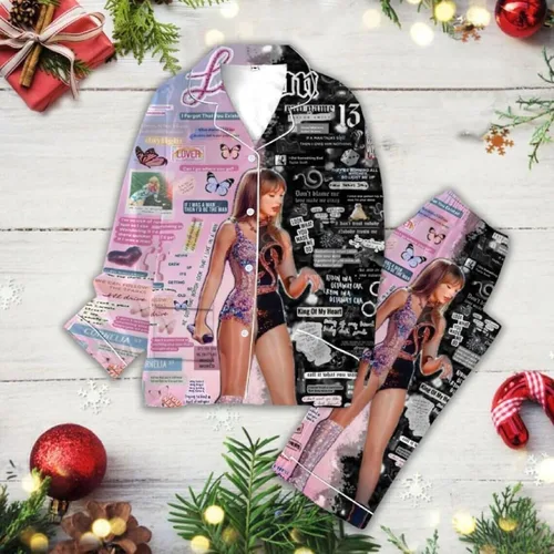 Vista 2 de Conjunto de pijama para mujer, camisa y pantalones, conjunto de pijamas de Navidad para mujer, conjunto de ropa de dormir con botones