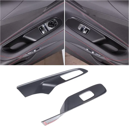 Vista 8 de Sekhyna Cubierta del panel de interruptor de elevación de ventana compatible con Chevrolet Corvette C8 Coupe Stingray 2020 2021 2022 2023 ABS 2