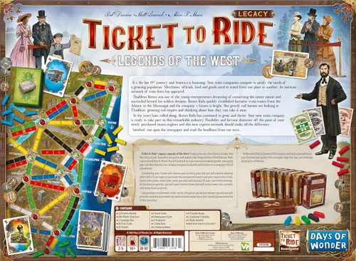 Vista 3 de Asmodee Ticket to Ride Legacy: Legends of The West Juego de mesa - ¡La aventura de tren definitiva! Juego de estrategia, juego familiar para niños
