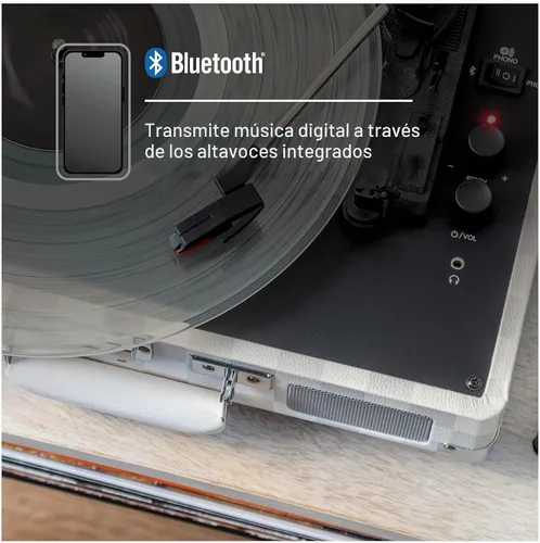 Vista 5 de Crosley CR8005F-AC Cruiser Plus - Tocadiscos vintage de 3 velocidades con Bluetooth, tipo maletín, reproductor de discos de vinilo, tablero