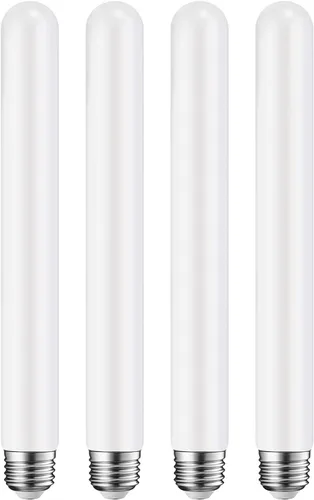 Vista 12 de Leools Bombillas de tubo LED, bombilla tubular de filamento LED T10 estilo Edison, bombilla LED antigua regulable de 12 W, base E26, vidrio Blanco