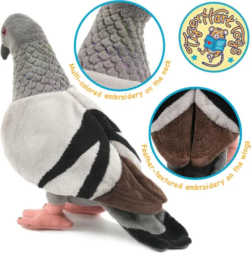 Vista 5 de TigerHart Pepper The Pigeon - Pájaro de peluche de 8.5 pulgadas