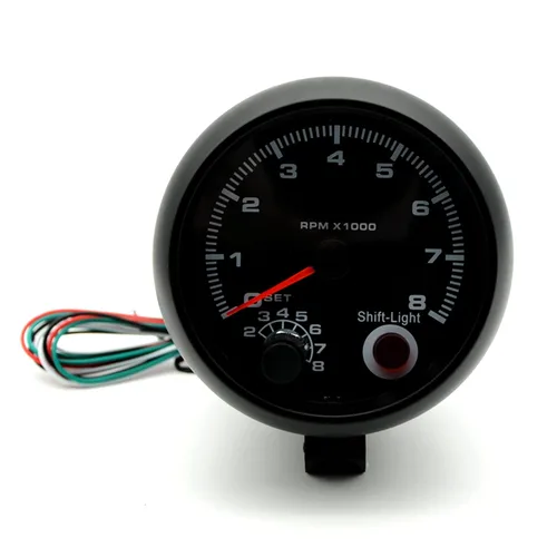 Vista 7 de Geevorks, tacómetros de reemplazo automotriz de 3.75'' 12V, 0-8000RPM luz azul, tacómetro de RPM para vehículos de gasolina de 1-8 cilindros, 1-2