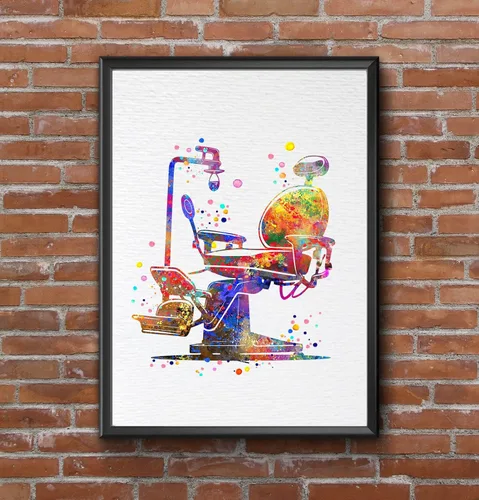 Vista 8 de Dignovel Studios 8X10 sin marco Dentista Silla Dental Herramientas Dentales Arte Médico Clínica Oficina Arte Acuarela Arte Impresión Póster
