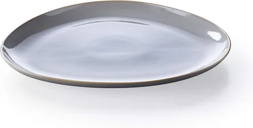 Vista 9 de Plato de servir de gres esmaltado blanco de algodón, 15" Algodón blanco