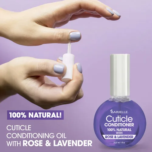 Vista 2 de BARIELLE Acondicionador de cutículas 100% natural con rosa y lavanda, 1 oz.