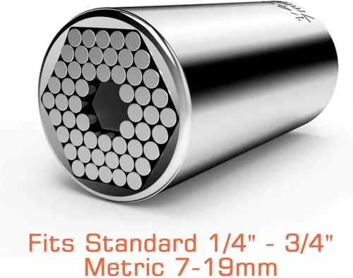 Vista 3 de Enchufe Universal, Enchufe Autoajustable que se Adapta a Estándar de 1/4'' - 3/4'' Métrico 7mm-19mm, Adaptadores de Enchufe para Llave de Trinquete