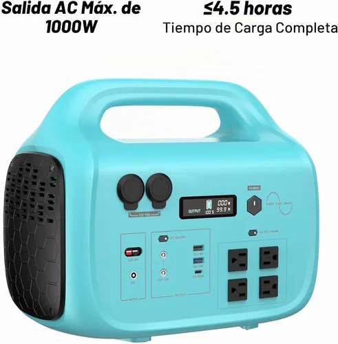 Vista 2 de Estación De Energía Portátil 1000W 1024Wh,Generador Portátil Para