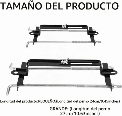 Vista 5 de Soporte de batería ajustable universal, Barra transversal ajustable para batería universal con soporte de batería de perno L para coche SUV
