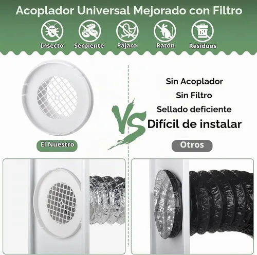 Vista 5 de Kit de ventilación para secadora de ventana Estoder con manguera de ventilación de secadora de 4 pulgadas y 10 pies, kit universal de ventilación