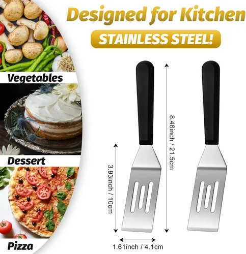 Vista 2 de Patelai Paquete de 5 espátulas pequeñas, mini espátula para servir y voltear, espátula para brownies, para servir y voltear, para cocinar Agarradera