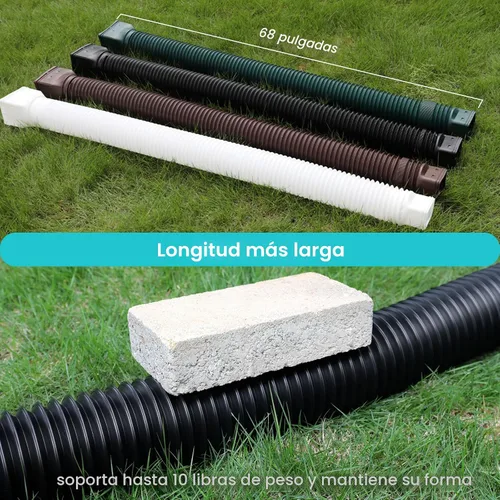 Vista 3 de plusgutter Black - Paquete de 2 extensiones flexibles de canaleta de lluvia, extensor de desagüe, extensor de drenaje de canalón, conector de Negro
